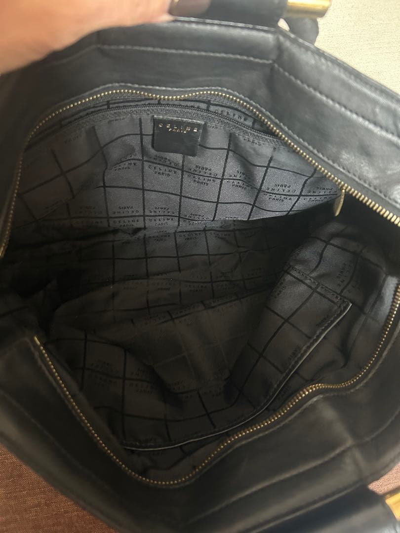 CELINEブラックレザー ハンドバッグ
