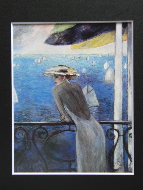 カシニョール（Cassigneul）、海の青、希少な画集より、新品高級額