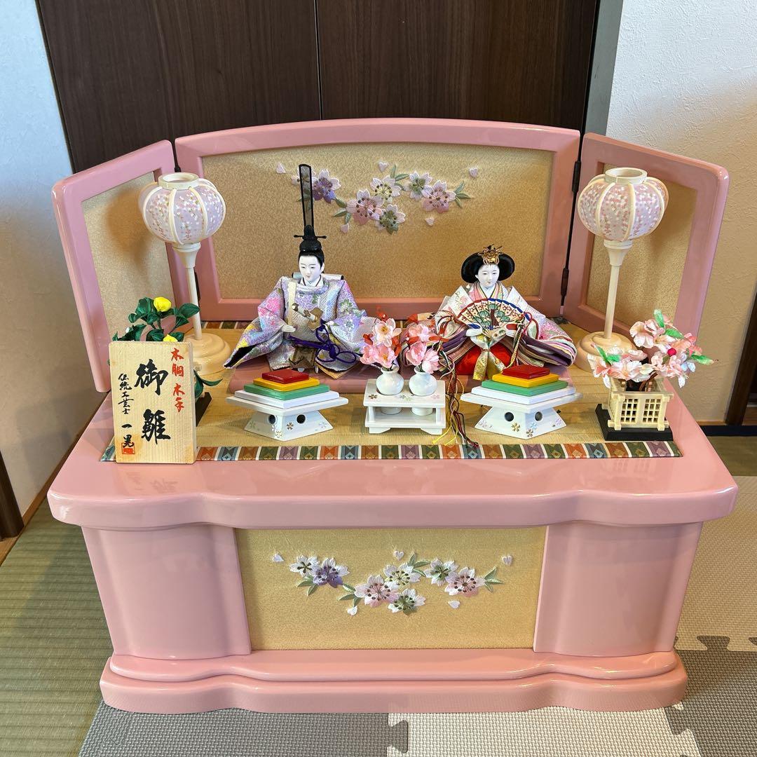 ❤️送料無料❤️雛祭り伝統的 雛人形 大きめ ピンク