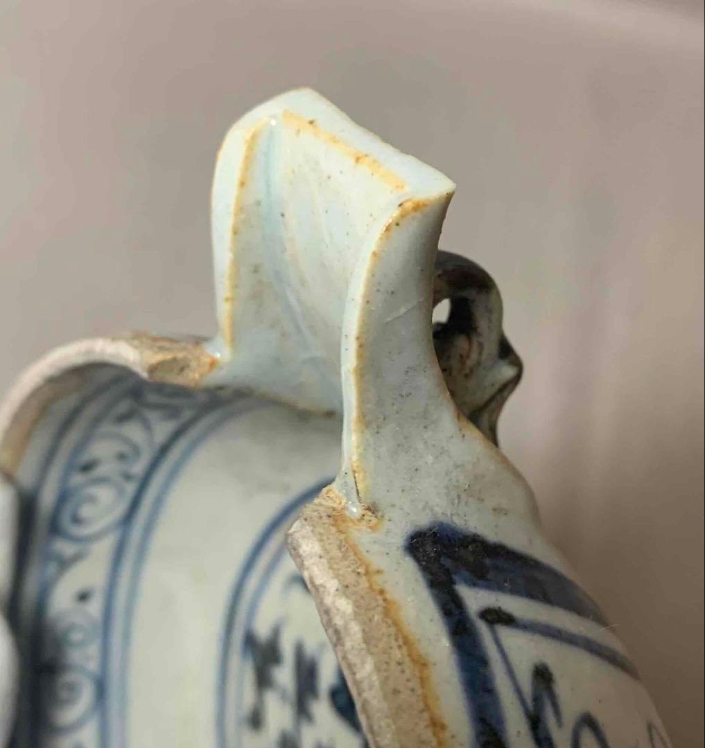 中国 染付花の絵片口　f2250905