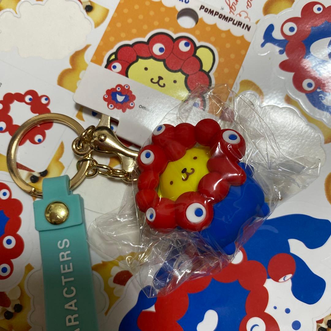 万博　サンリオ　立体　ストラップキーホルダー ポムポムプリン　ミャクミャク