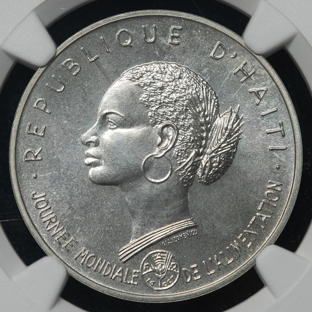 NGC-MS68 ハイチ 1981 世界食糧デー記念 銀貨 50Gourdes