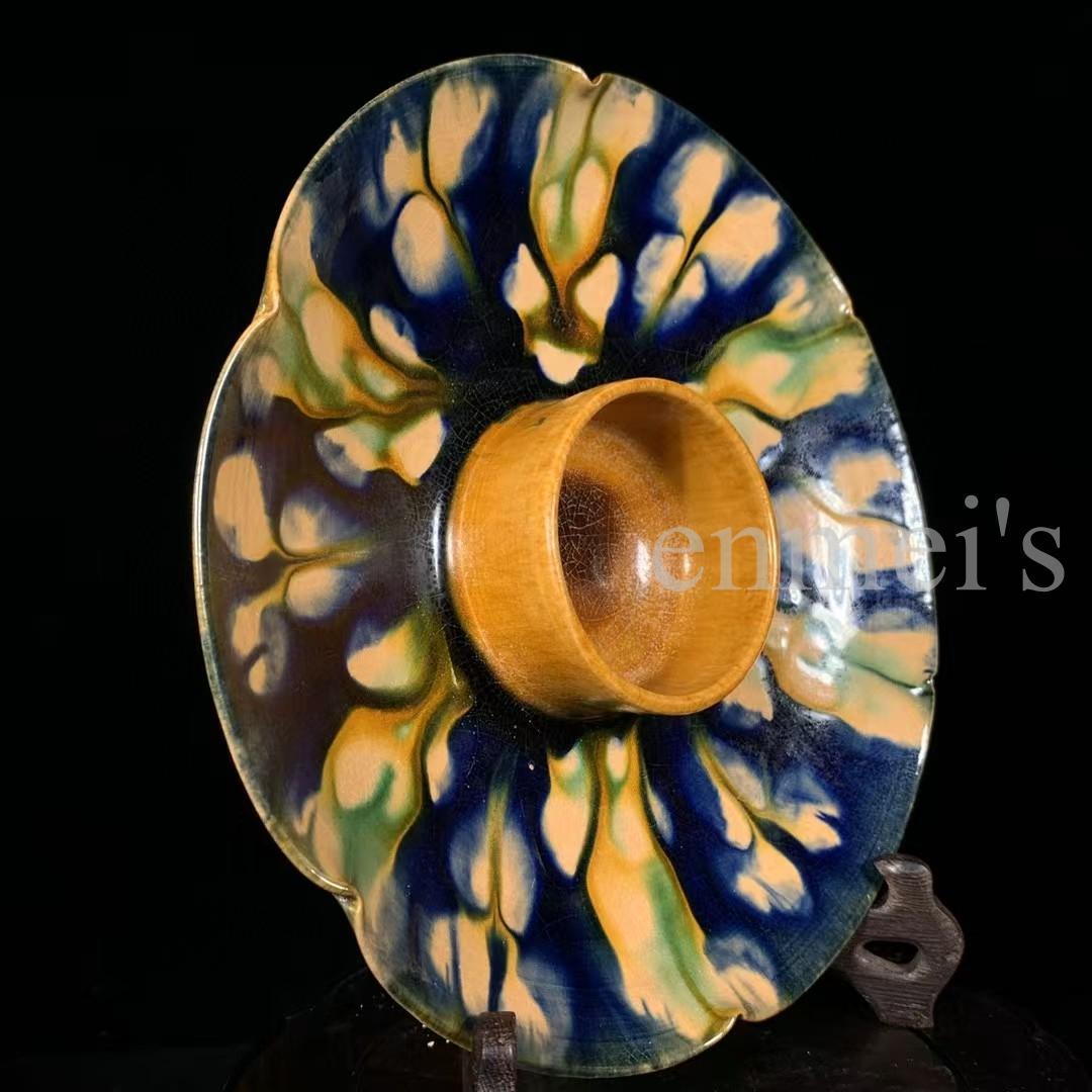 中国古美術・唐三彩・葵口盞托・陶芸・文房具・置物・茶道具・古道具