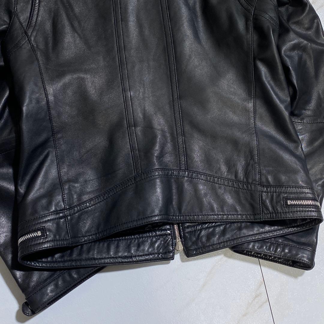 希少⭐︎ラブレス ラムスキン 羊革シングルライダースジャケット 裏地モノグラム