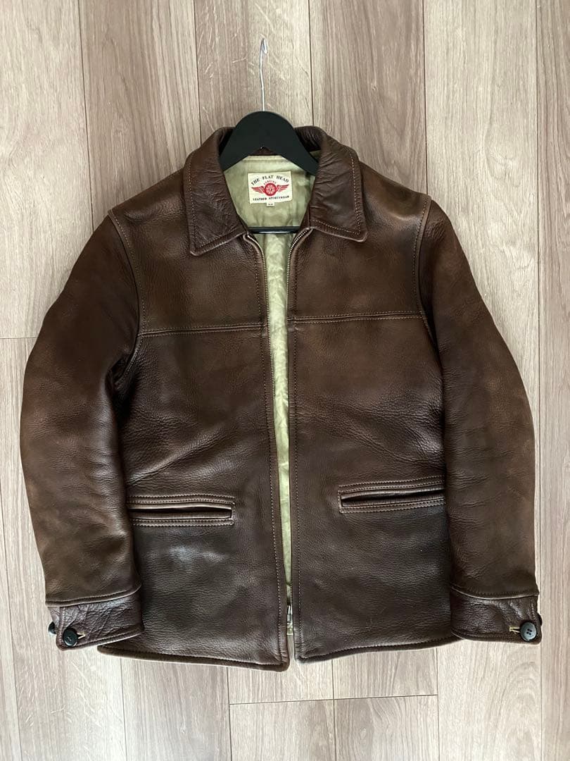 m！フラットヘッド ディアスキン 鹿革 ライダースジャケット