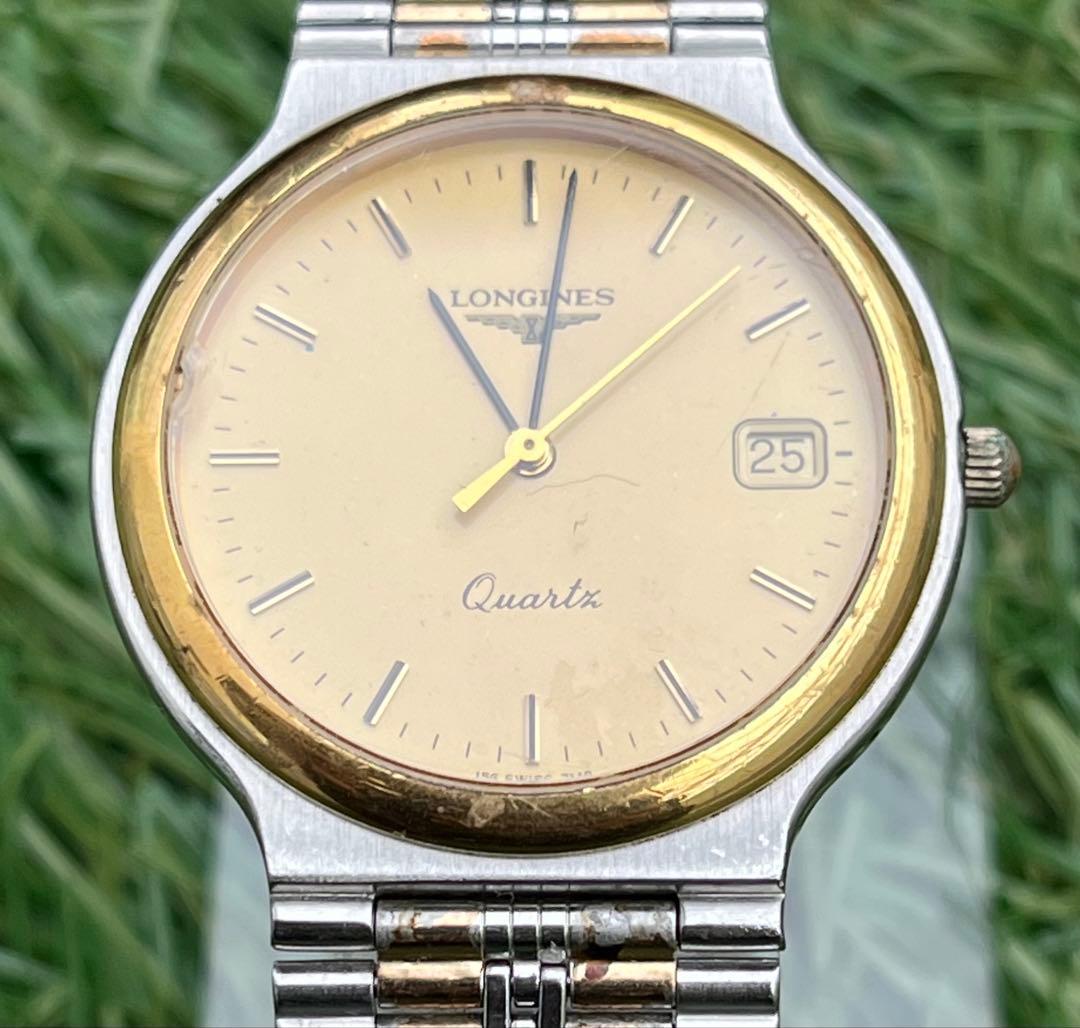 美品◎LONGINES ロンジン クォーツ デイトメンズ 腕時計 ヴィンテージ