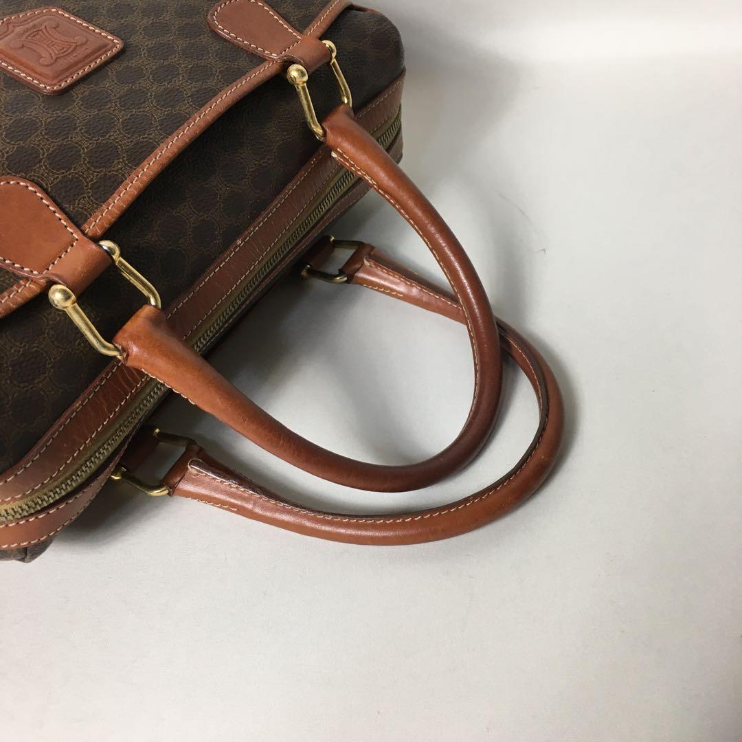 2507-32｜美品｜セリーヌ ハンドバッグ ブラウン マカダム柄 トリオンフ