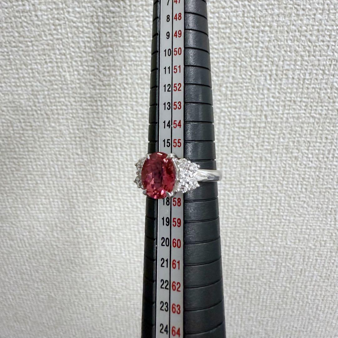 Pt900 ピンクトルマリン2.97ct ダイヤモンド0.51ct リング