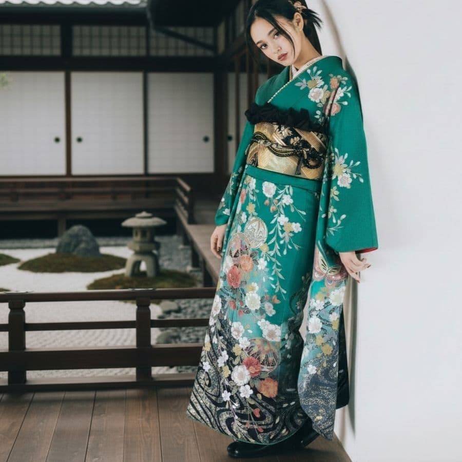 振袖フルセット(7点)・古典柄・やまと誂製・金彩加工・胴裏正絹・正絹