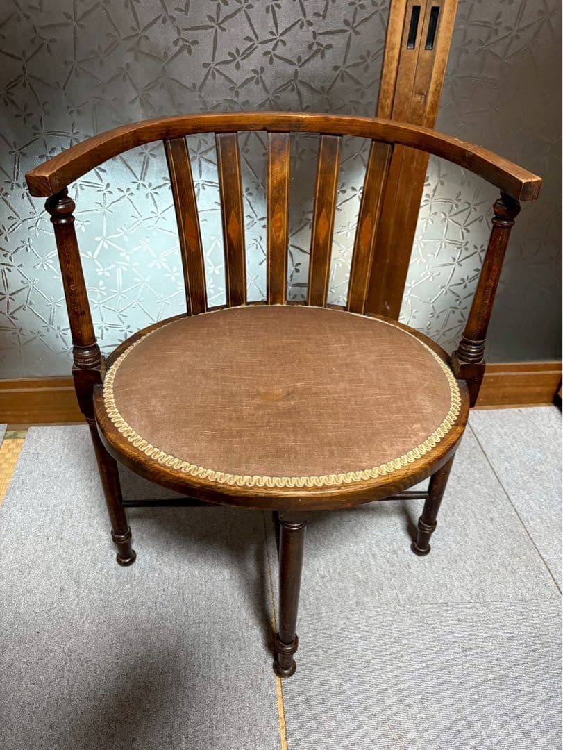 アンティーク バレルバックチェア 木製 ラウンドチェア クラシカル 高級椅子