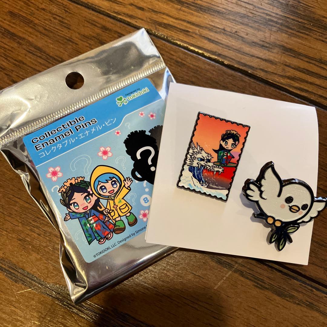 大阪万博　イタリア館　イタリアちゃん　ルーチェの白い鳥　ピンバッジ