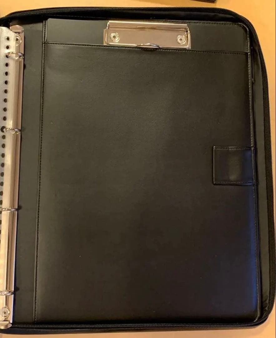 アシュフォード A4オーバーサイズ ダブルジッパー ドキュメントケース 黒