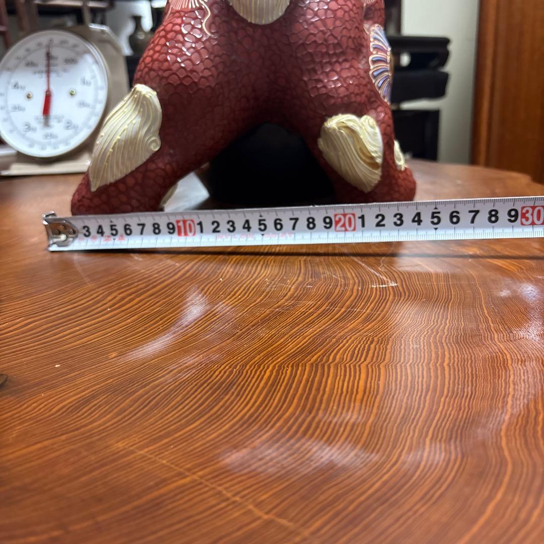 九谷焼　玉乗り獅子　大きめ　魔除け　台無し