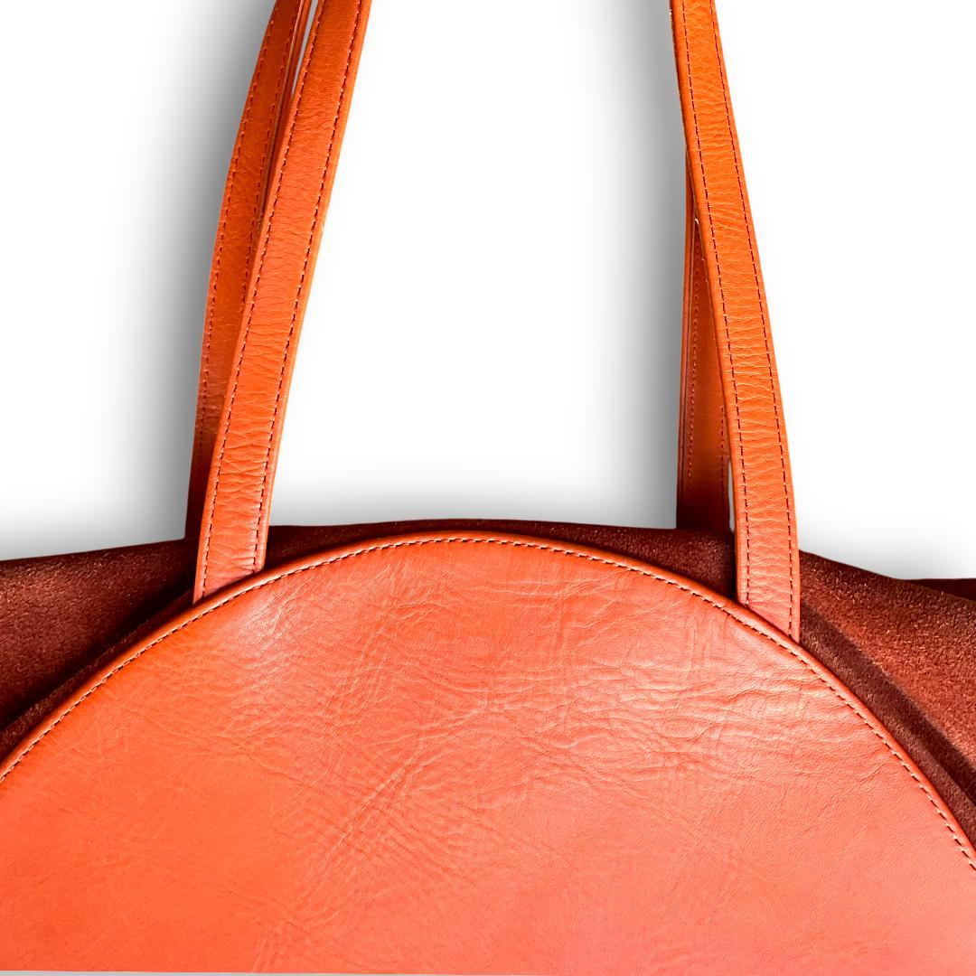 ヨーガンレール　トートバック　ハンドバック　ビジネスバック　がま口　オレンジ