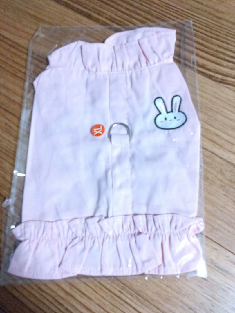 犬服 犬用 デニム ハーネス ワンピース 夏 小型犬 散歩用 ピンク XXL