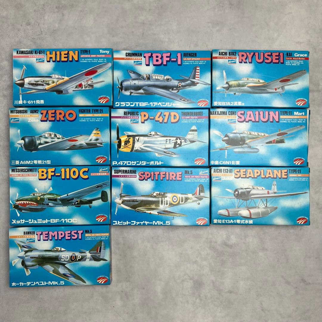 クラウン　1/144　大戦機シリーズ10点セット　旧日本海軍　艦上攻撃機　戦闘機