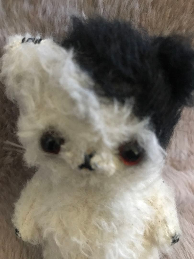 テディベア　加茂美智子　白黒　猫　ぬいぐるみ　テディベア 作家　kamo