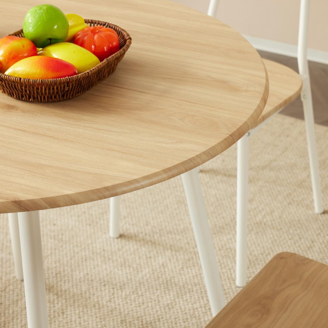 コンパクト4人掛けダイニングテーブルセット！食卓 チェア4脚　NATURAL