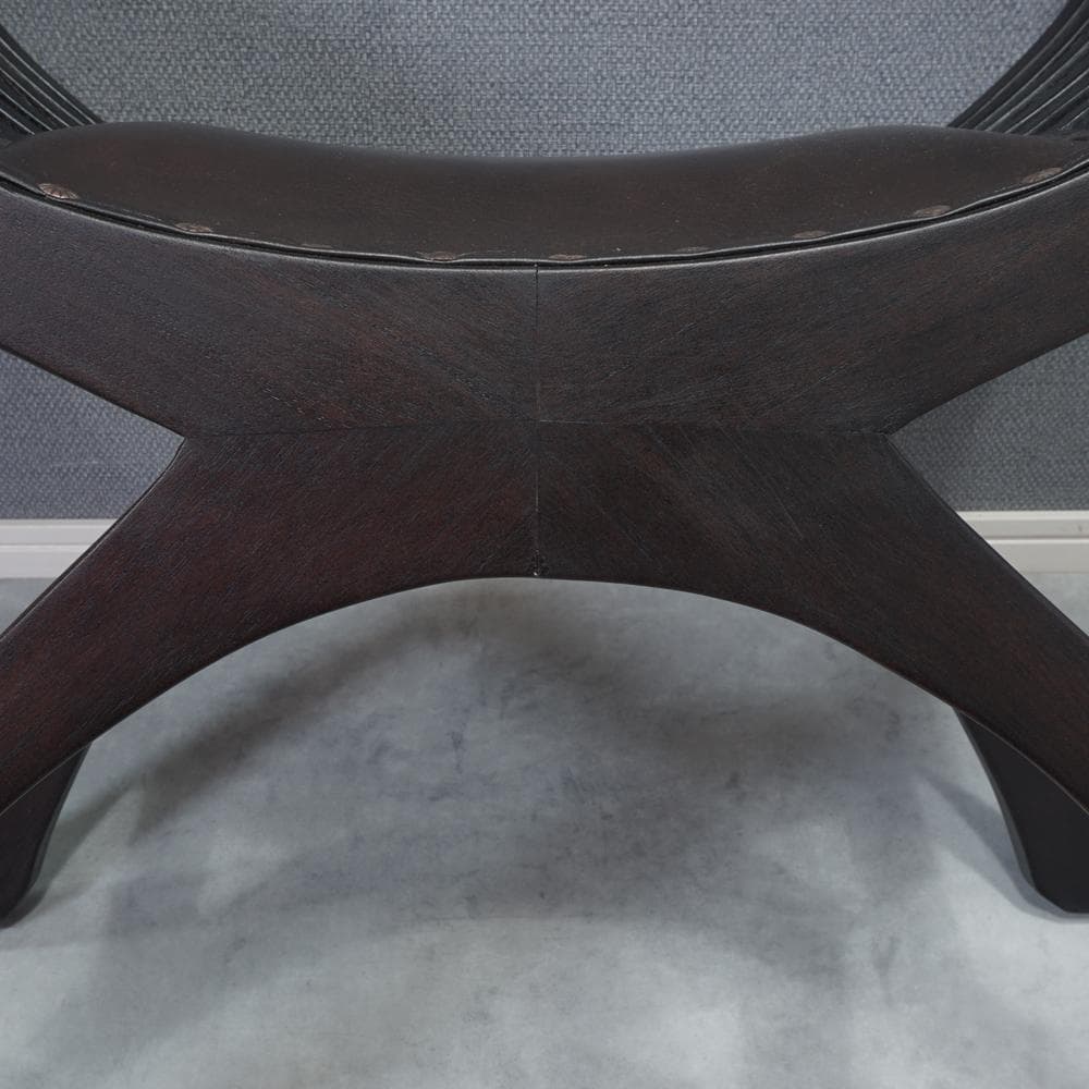 カルティニチェアC　本革シート 椅子 バリ家具 アジア家具 スツール チェア