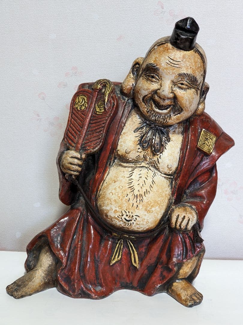 ♦時代物 置物飾り 明治時代 常滑焼 瑞陶園製 相撲 行司 古美術品 骨董品