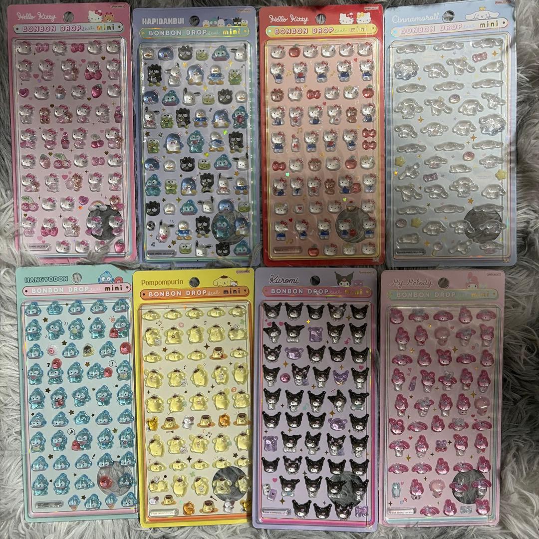 【正規品 新品】サンリオ ボンボンドロップシールミニ 8種コンプ