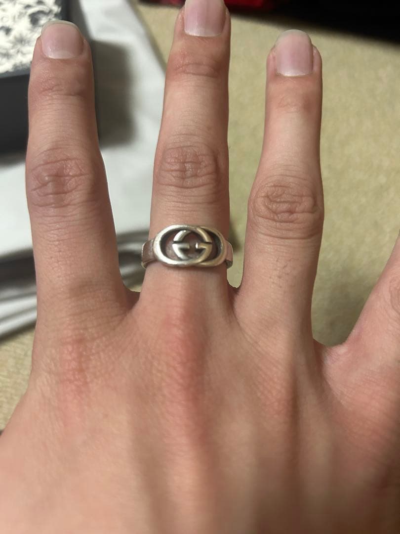GUCCI ダブルGロゴ シルバーリング　925 19号
