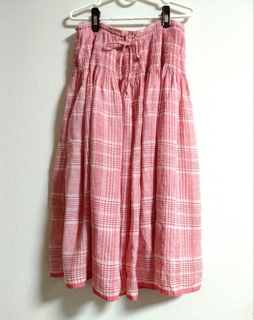 メゾンドソイル　総ゴム　ガウチョパンツ　麻100%