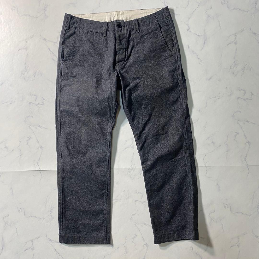 美品】バーガスプラス　チノパン　ブラックシャンブレー　ごま塩　401　XL　36