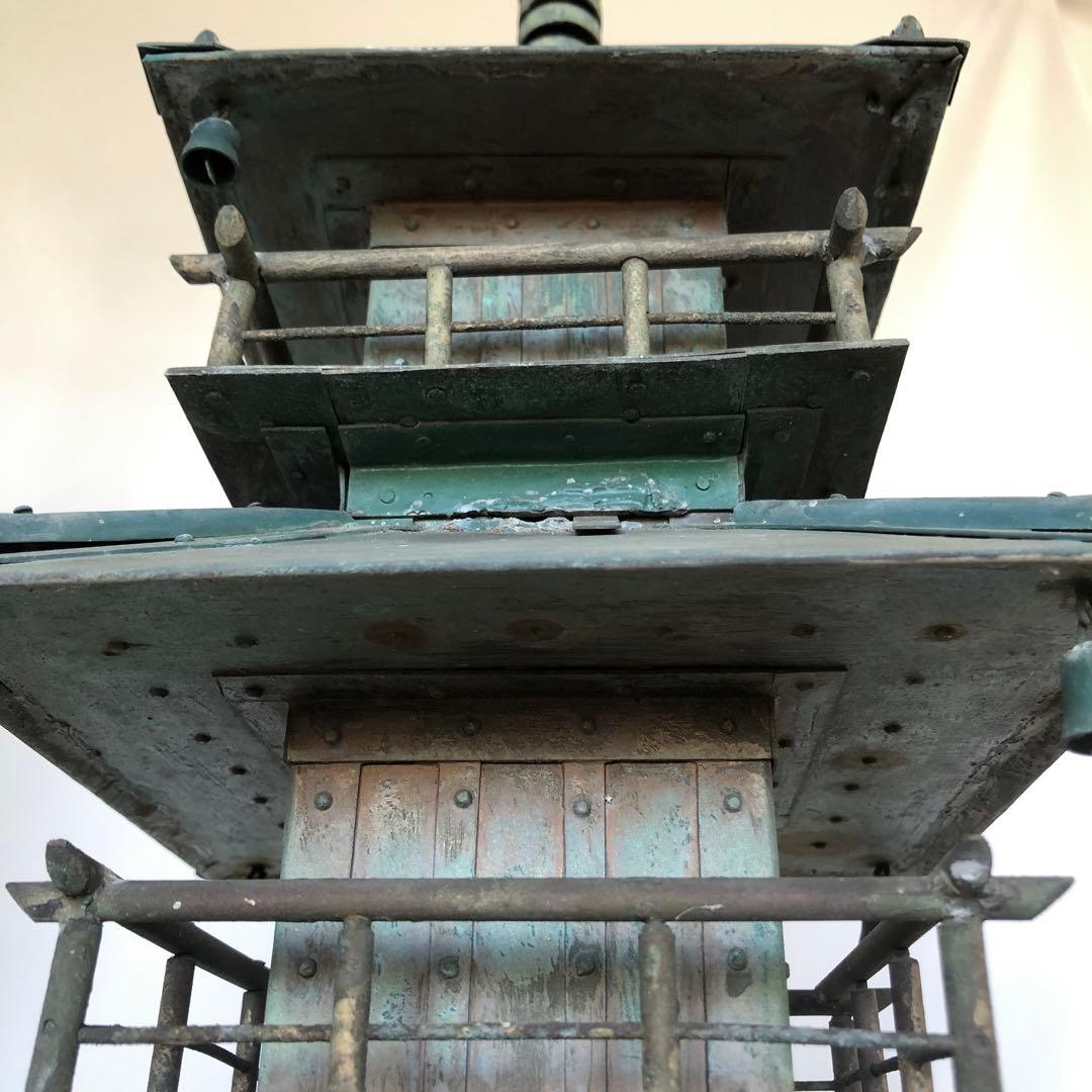 錆あり 昭和レトロ 三重の塔 置物 銅製 ヴィンテージ アンティーク