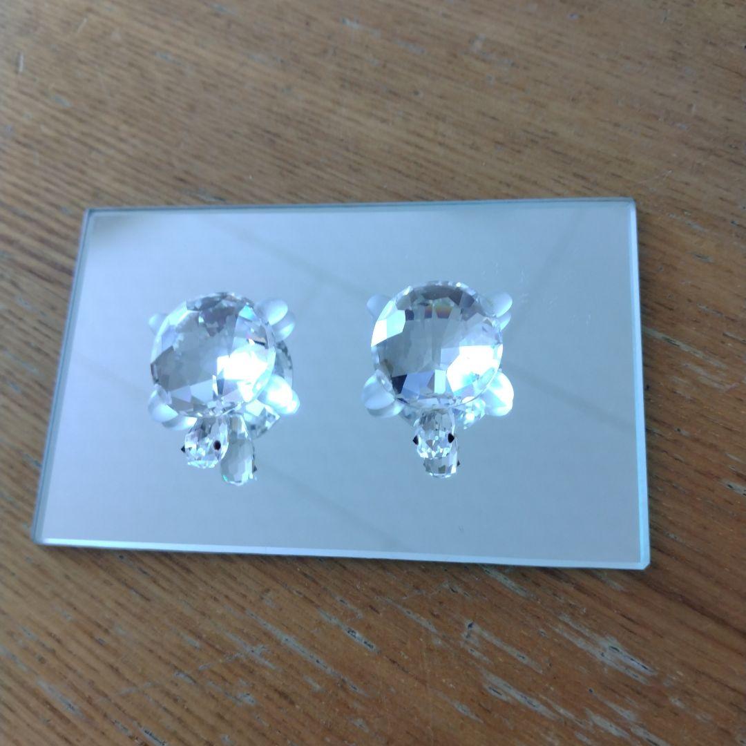 【SWAROVSKI】子亀の置物　２個セット（説明書、お買上証明書、台座の鏡付）
