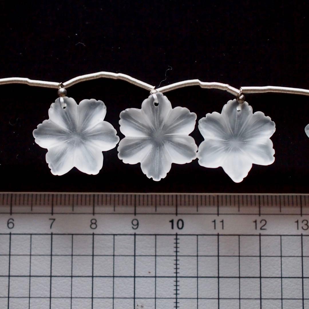 クリスタルクォーツ フロスト6ペタルフラワー 6pc 【M-237】