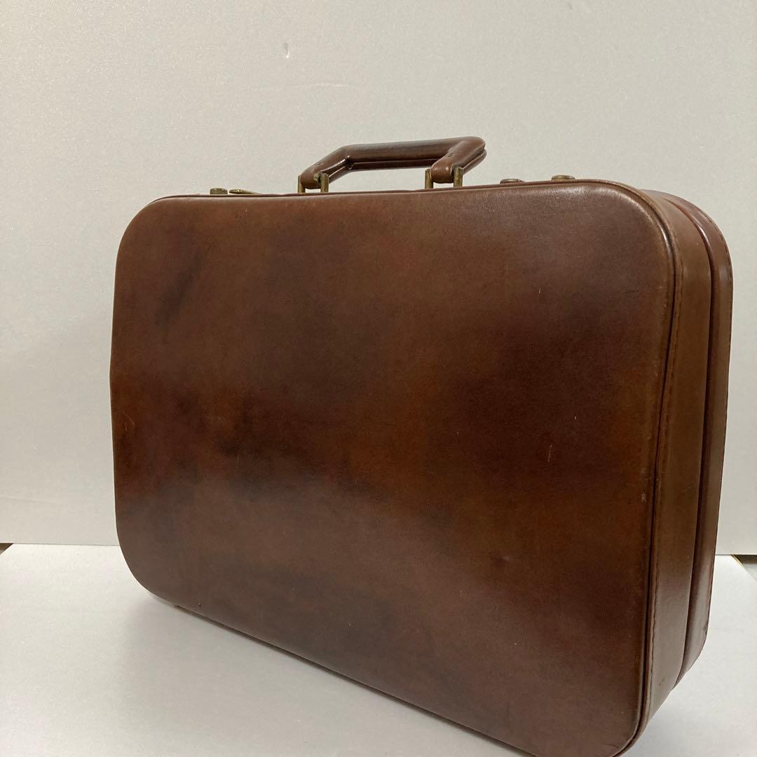 60s ヨーロッパ古着　ビンテージ 本革　トランク　トラベルバック　真鍮金具