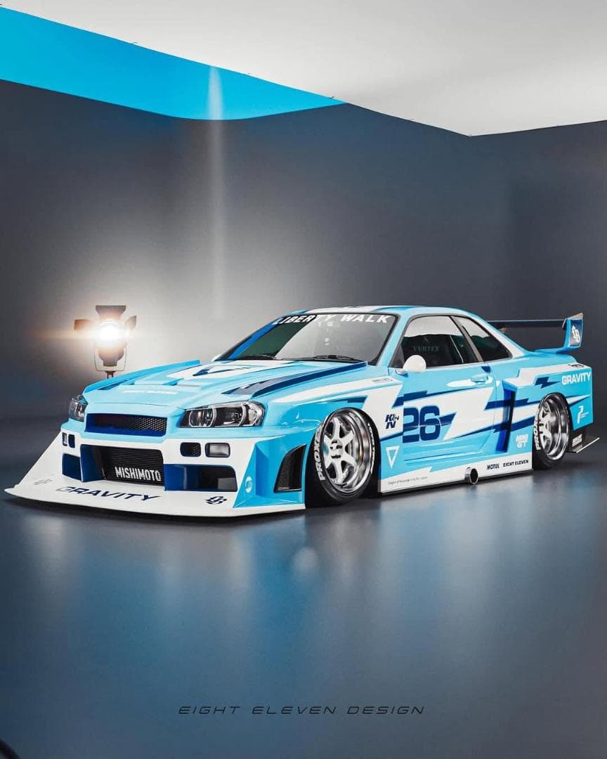 MINIGT リバティウォーク シルビア r34ケース付き GRAVITY