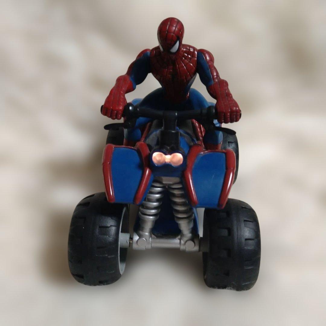 ✰レア、スパイダーマン ATV フィギュア電池式走行、前のライト点灯します。