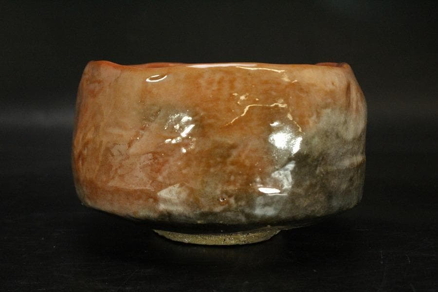 茶道具 桂窯 赤楽茶碗 共箱 未使用(ZE666)