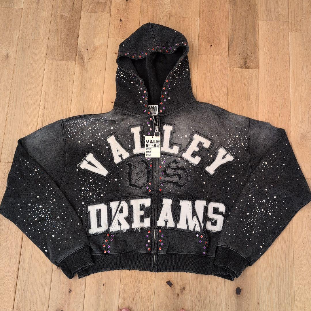 VALE FOREVER CLASSICO ZIP UP ストーン刺繍 XL 黒