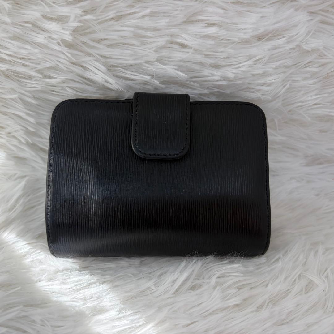 RFID搭載/美品✨プラダ　二つ折り財布 ヴィッテロムーヴ　レザー 三角 黒