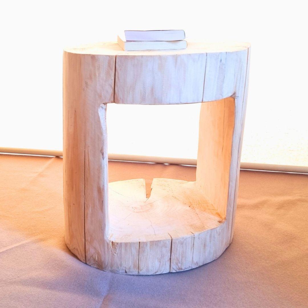 セール品 天然アロマひのき くり抜き 丸太スツール オーガニック 特大