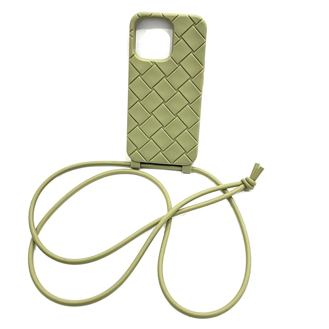 Y2505-144【美品】ボッテガヴェネタ スマホショルダー ライトグリーン
