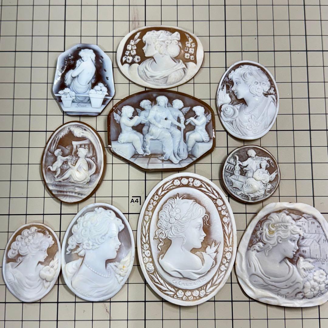 カメオ　１０点セット　ハンドメイド　シェル　刻印あり