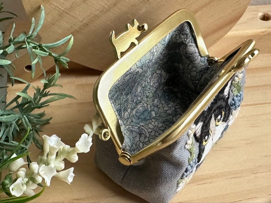 うさこ様　手刺繍猫のがま口　3点