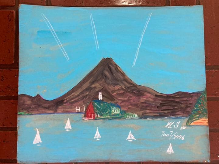 空飛ぶ画家糸川裕志の富士山曼荼羅図、アクリル画、最新作