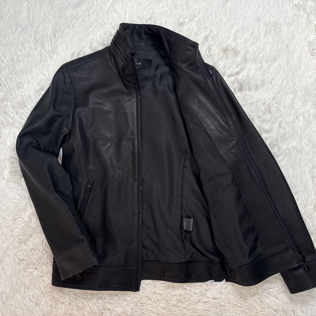 すずたろー 様 AKM シングル レザージャケット ダイヤキルト L WJK.