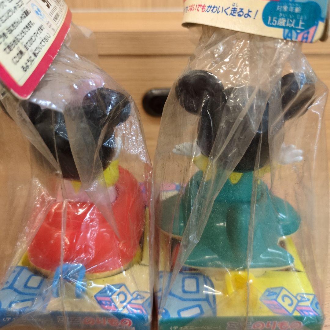 disney babyミッキー ミニー プルバックカー　ソフビフィギュアセット