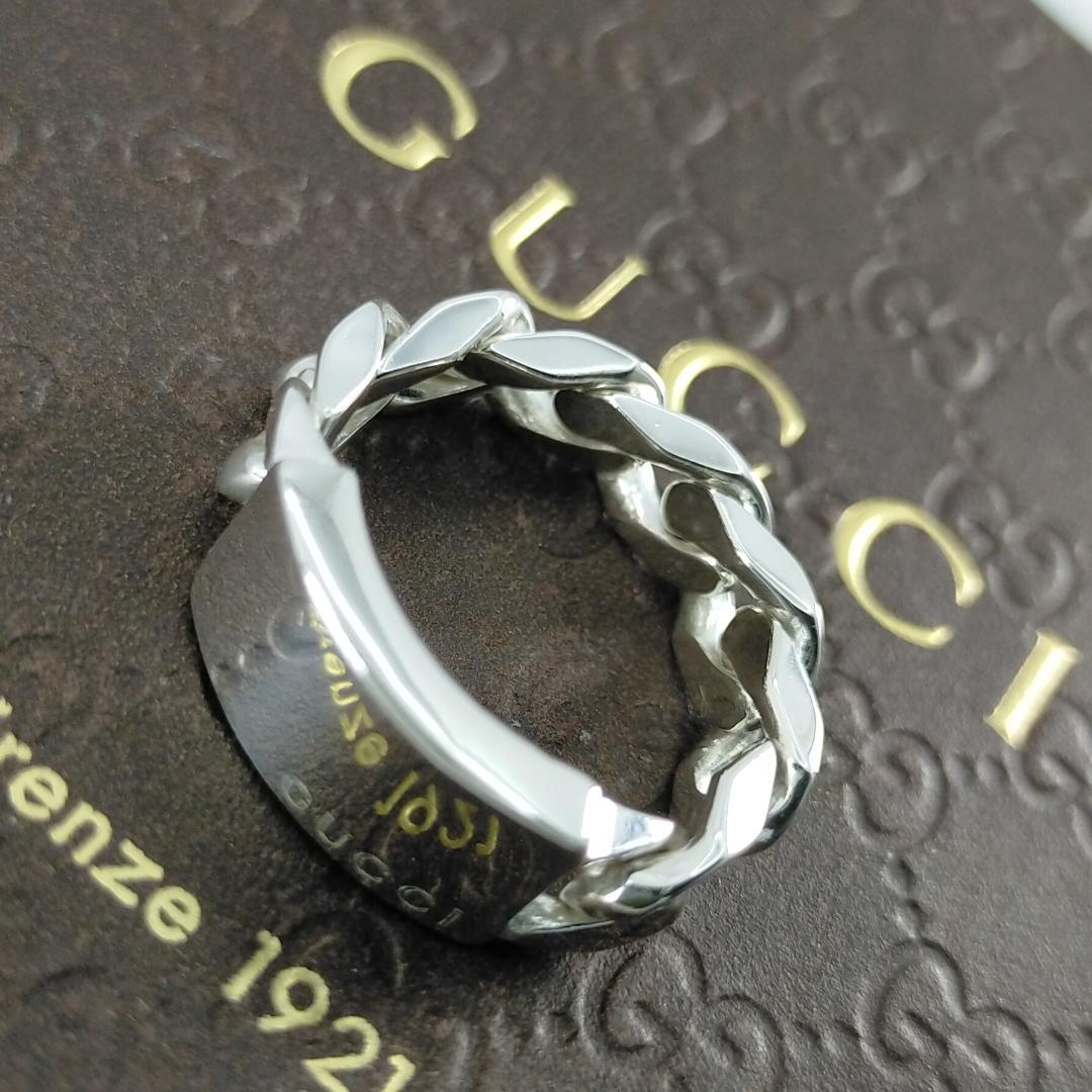 ◆SALE◆【GUCCI】プレート　喜平　チェーン　リング　１７号　1875