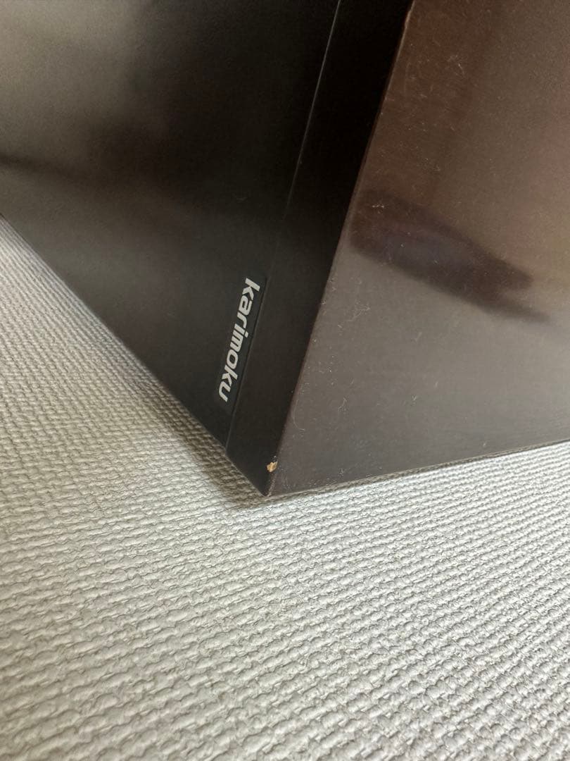 カリモク 木製キャビネット ガラス扉付き 4引き出し