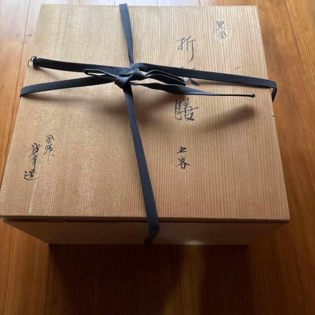 黒塗　懐石膳　折敷膳　専用箱付き。 黒い木製茶道具　盆5客セット