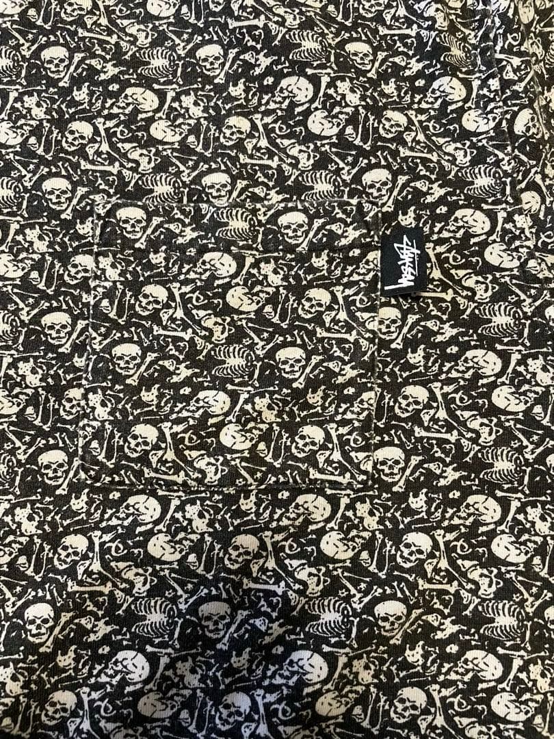 ぼ*う様 stussy bones crew skull スカル 総柄 Tシャツ