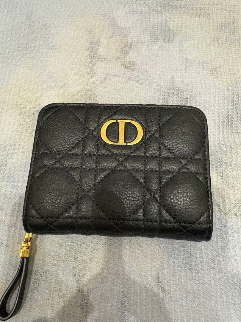 Dior ブラック レザー 二つ折り財布