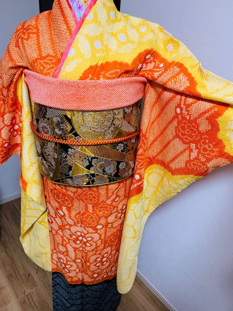 振袖 オレンジと黄色　フルセット❗️大特価セール！